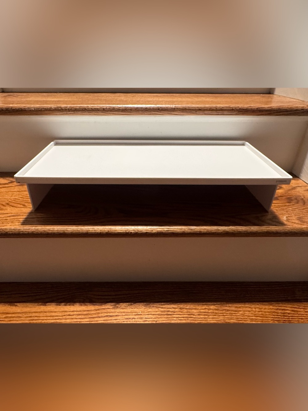 Modern white Poppin monitor riser
